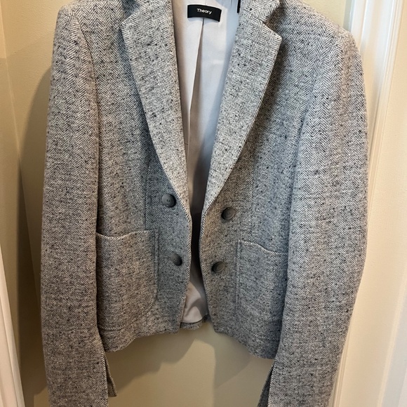 Theory ‘Jonita KB Parkdale’ Cropped Blazer Jacket - Picture 1 of 5